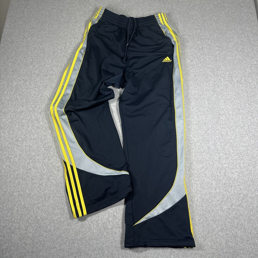 Adidas Track Pants Men's Medium Baggy Wide Leg Y2K Blue Yellow Gary Streetwear
